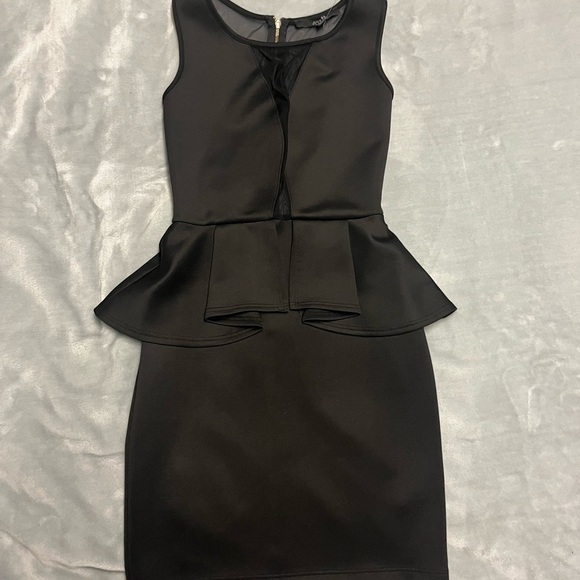 Guess Black Sleeveless Peplum Mini Dress - Picture 1 of 6